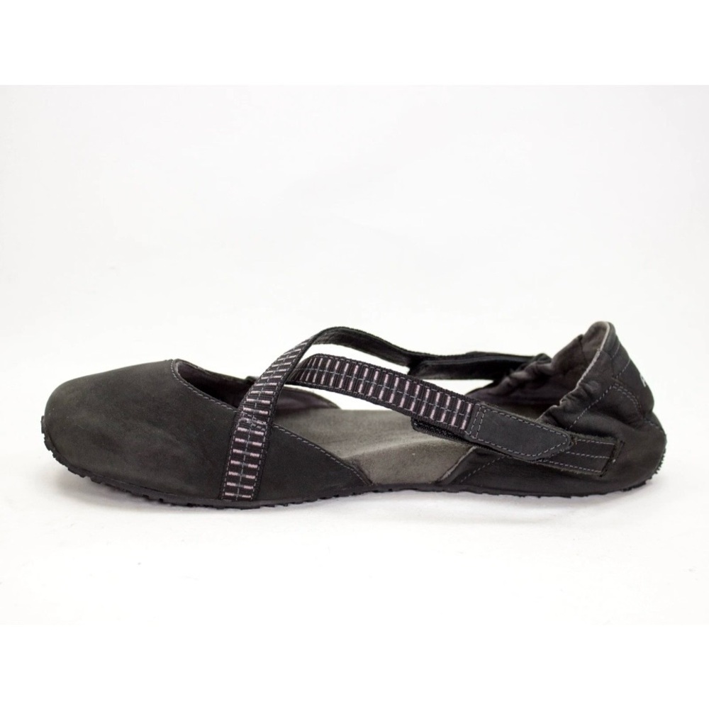Ahnu Karma Crisscross Mary Jane Womens Sz US 10.5 Black Suede Leather Yoga Flats - Picture 5 of 12